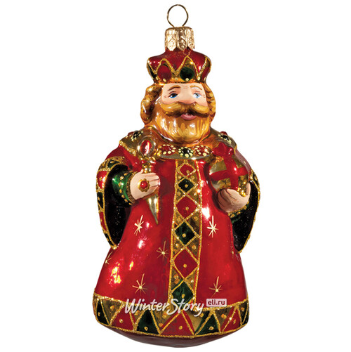 Стеклянная елочная игрушка Царь 13 см, подвеска Фабрика Ариель