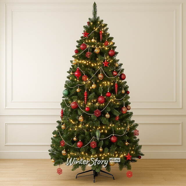 Искусственная елка с гирляндой и игрушками Лапландия: Royal Christmas 180 см, 540 теплых белых LED, контроллер, ПВХ Winter Deco