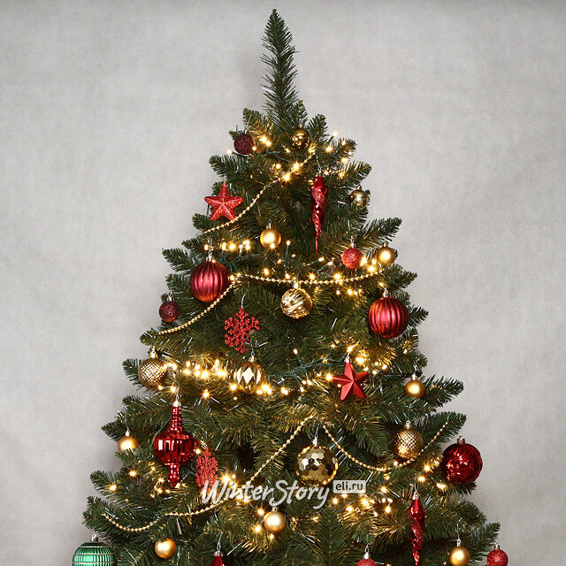 Искусственная елка с гирляндой и игрушками Лапландия: Royal Christmas 180 см, 540 теплых белых LED, контроллер, ПВХ Winter Deco