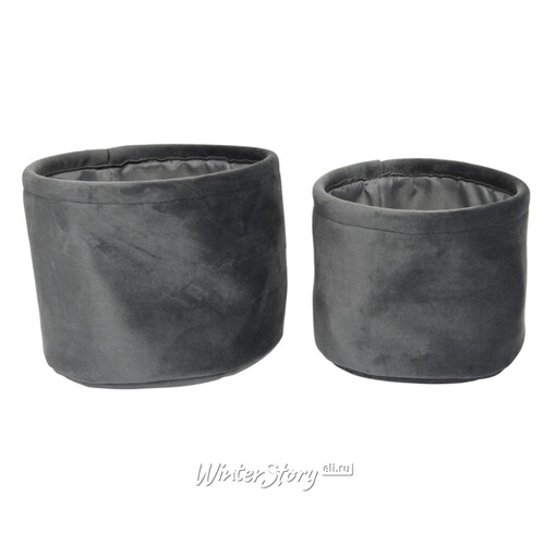 Набор корзин для хранения Sorrento 12-14 см, 2 шт, серый графит Kaemingk