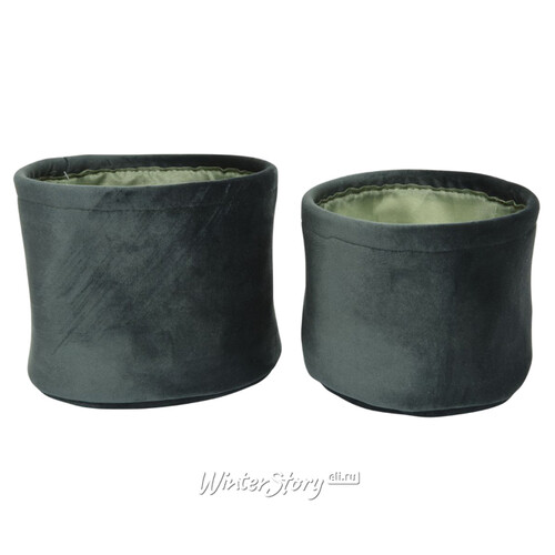 Набор корзин для хранения Sorrento 12-14 см, 2 шт, темно-зеленый Kaemingk