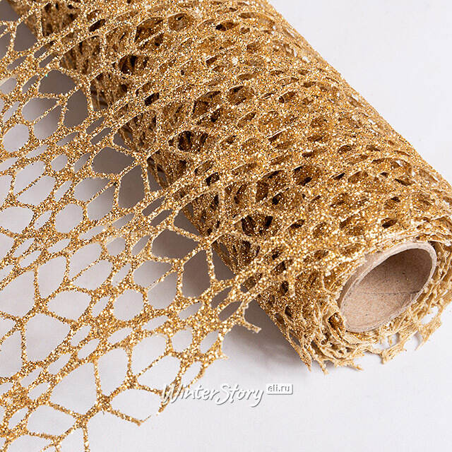 Ткань для декора Ажурная Сетка Savannah 28*150 см золотая Koopman