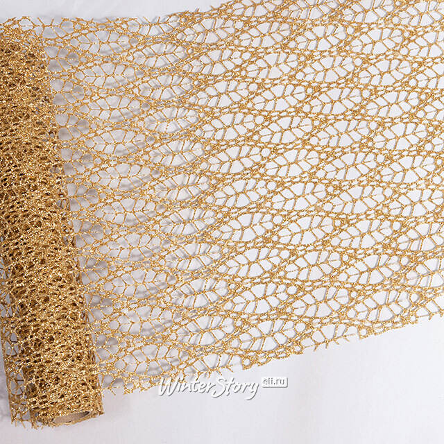 Ткань для декора Ажурная Сетка Savannah 28*150 см золотая Koopman