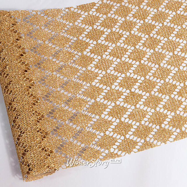 Ткань для декора Ажурная Сетка Steppe 28*150 см золотая Koopman