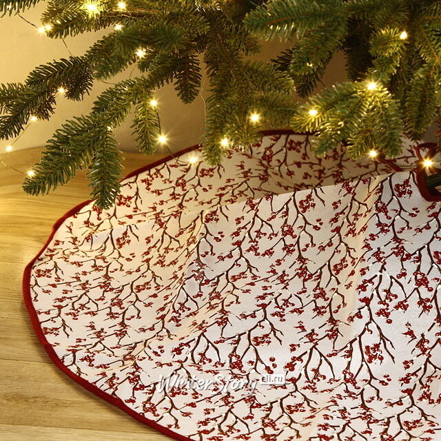 Юбка для елки Красные Ягоды 95 см белая Koopman