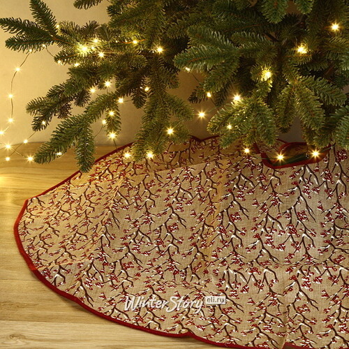 Юбка для елки Красные Ягоды 95 см кофейная Koopman