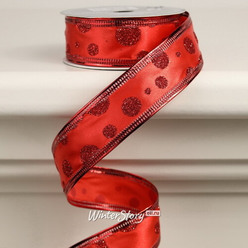 Декоративная лента Элеганца - Конфетти 270*2.5 см красная Koopman