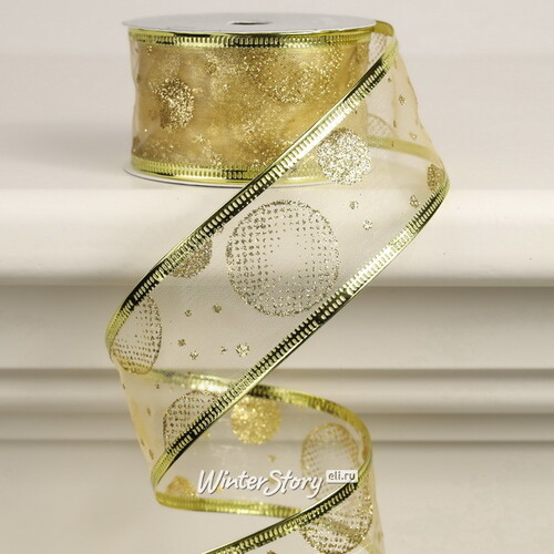 Декоративная лента Элеганца - Мыльные Пузыри 270*4 см золотая Koopman