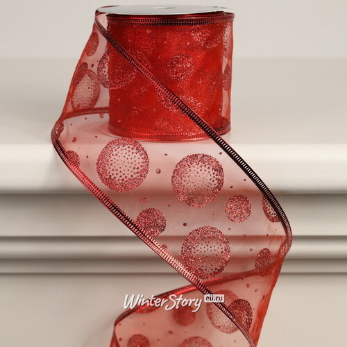 Декоративная лента Элеганца - Мыльные Пузыри 270*6 см красная Koopman