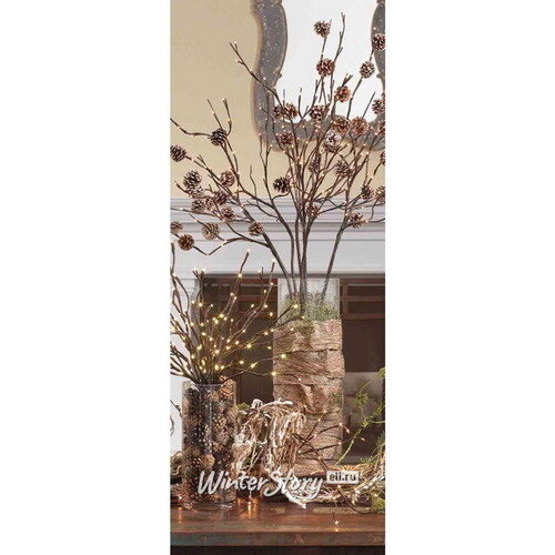 Елочное украшение Шишки сосновые 5 см натуральные, 20 шт,  подвеска Koopman