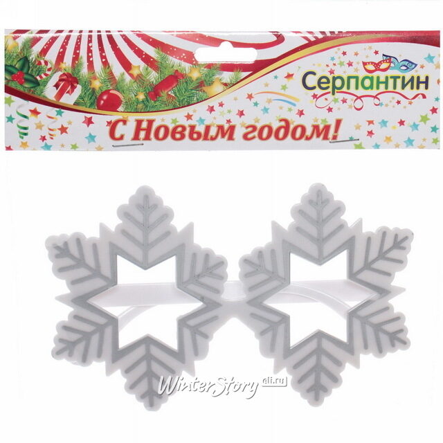 Новогодние очки Снежинки 16*10 см Serpantin