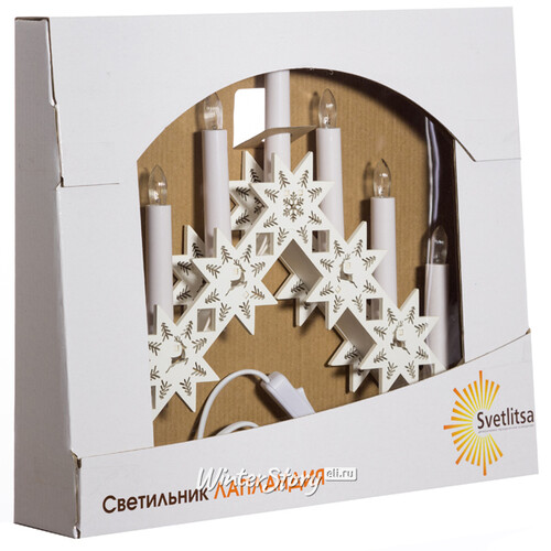 Рождественская горка Лапландия 40*34 см белый, 7 электрических свечей Star Trading (Svetlitsa)