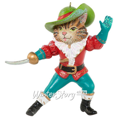 Елочная игрушка Кот в Сапогах со шпагой 10 см, подвеска Holiday Classics