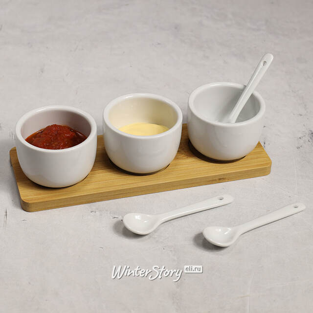 Набор соусников Трентино на подставке из дерева 22*8 см, 7 предметов Koopman