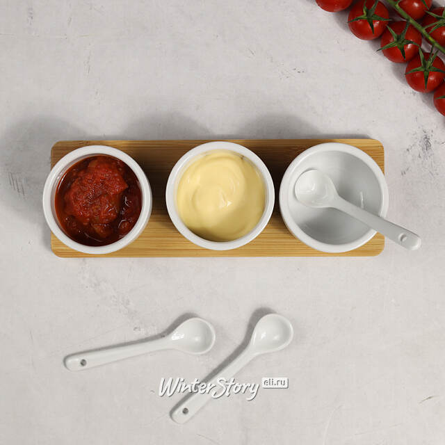 Набор соусников Трентино на подставке из дерева 22*8 см, 7 предметов Koopman