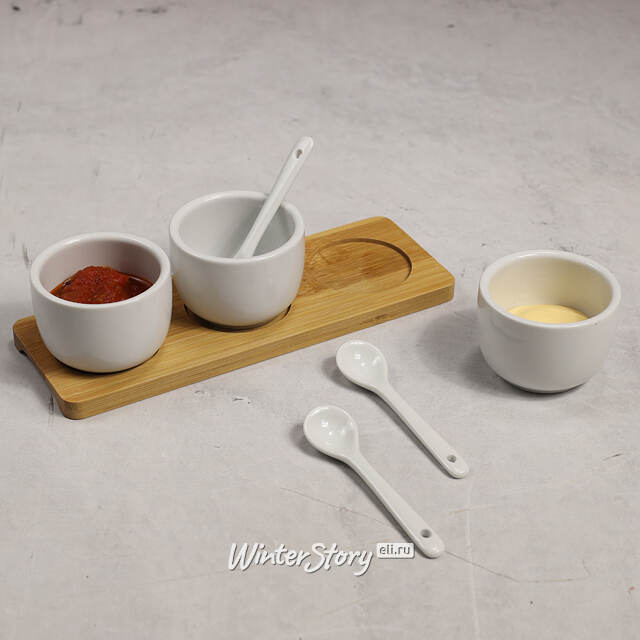 Набор соусников Трентино на подставке из дерева 22*8 см, 7 предметов Koopman