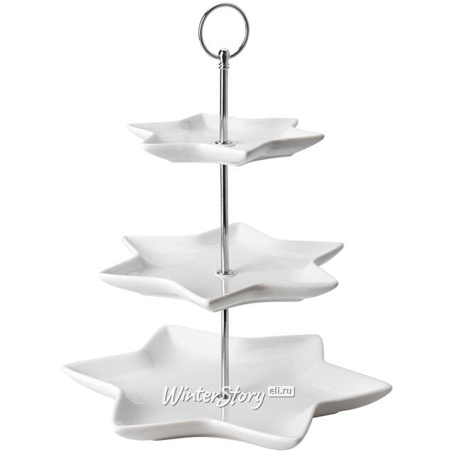 Этажерка для закусок Etoile трехъярусная 32*26 см, фарфор Koopman