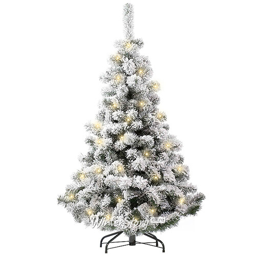 Искусственная елка с лампочками Снежная Фантазия 155 см, теплые белые LED лампы, ПВХ Царь Елка
