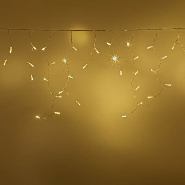 Гирлянда бахрома 2*0.5 м, 100 теплых белых LED ламп, прозрачный ПВХ, соединяемая, IP44 Snowhouse