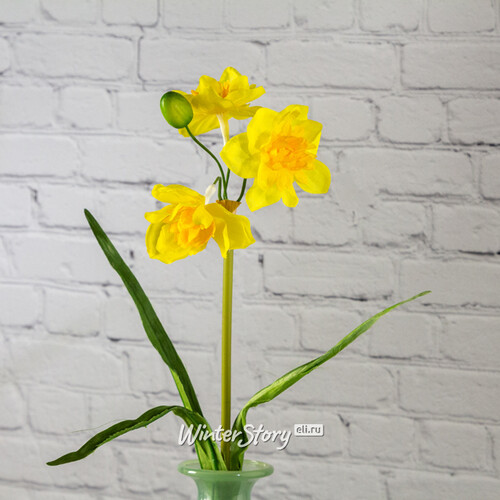 Искусственный цветок Нарцисс 40 см жёлтый Kaemingk