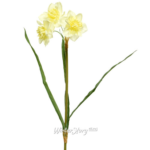 Искусственный цветок Нарцисс 40 см бело-желтый Kaemingk