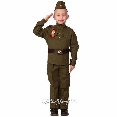 Детская военная форма Солдат в пилотке, рост 134 см Батик