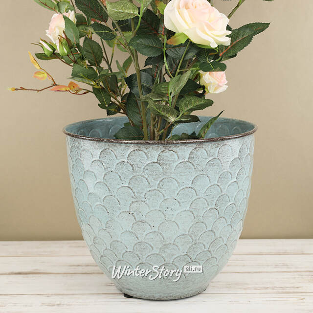 Декоративное кашпо Голубое Солнце 32*27 см, металл Kaemingk