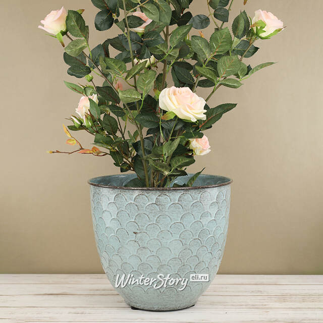 Декоративное кашпо Голубое Солнце 32*27 см, металл Kaemingk