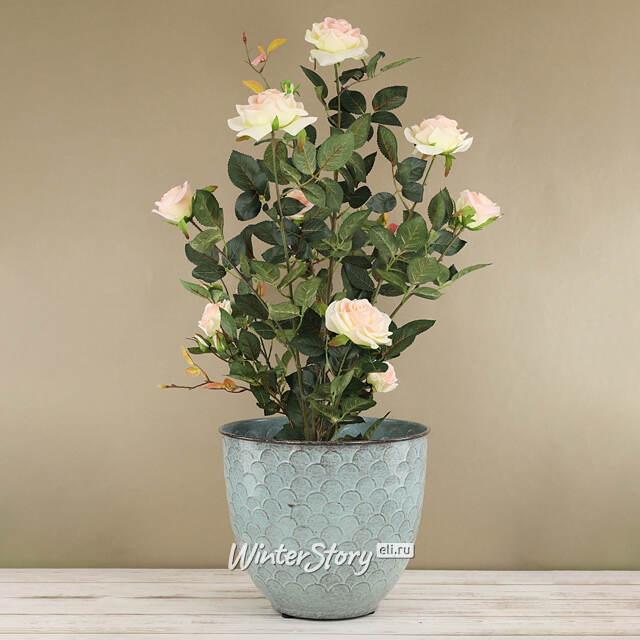 Декоративное кашпо Голубое Солнце 32*27 см, металл Kaemingk