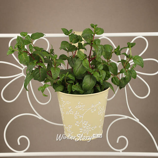 Подвесное кашпо-ведерко для балкона Амальфи 14 см желтое, металл Kaemingk