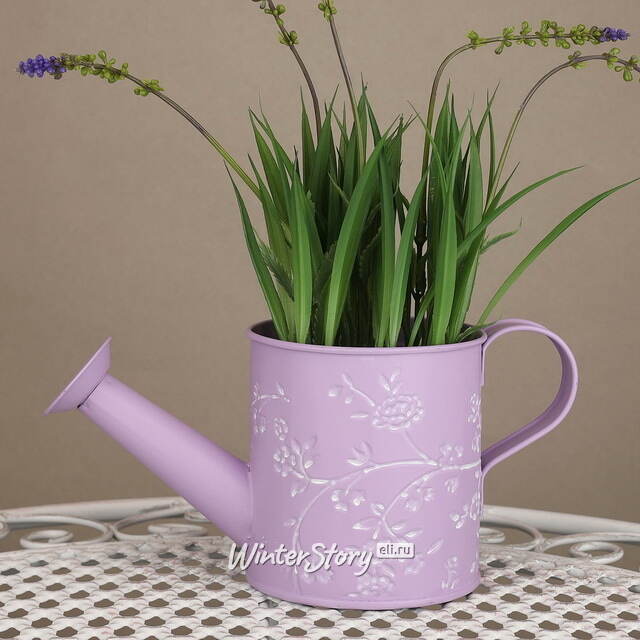 Декоративное кашпо-лейка Амальфи 22*10 см сиреневое, металл Kaemingk