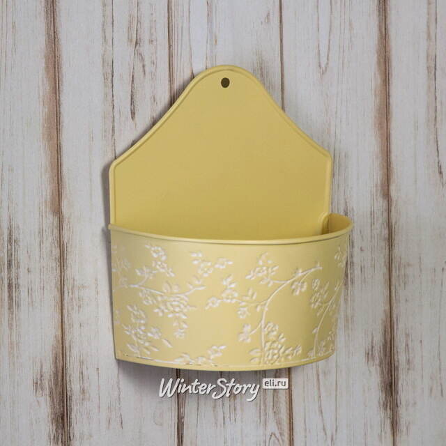 Подвесное кашпо Амальфи 20*10 см желтое, металл Kaemingk