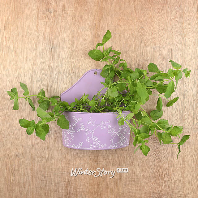 Подвесное кашпо Амальфи 20*10 см сиреневое, металл Kaemingk