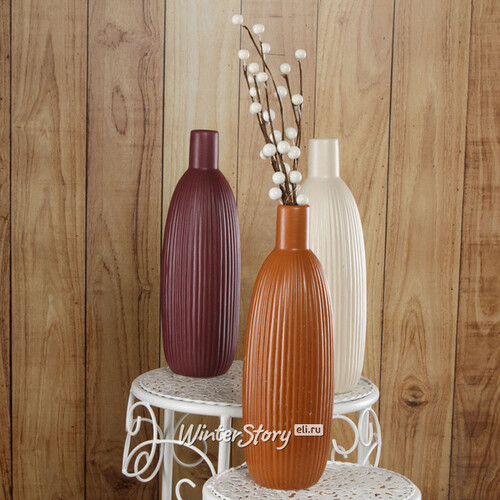 Фарфоровая ваза для цветов Кослада 26 см терракота Kaemingk