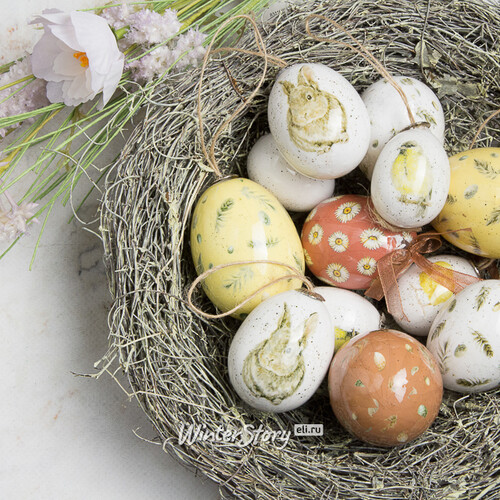 Пасхальные украшения Яйца Sweet Easter 3-6 см, 12 шт, подвеска Kaemingk