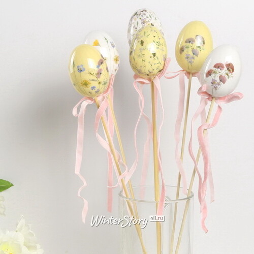 Пасхальные украшения Яйца на палочке Floral Easter 6 см, 6 шт Kaemingk