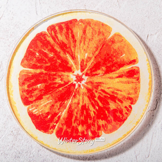 Набор подставок под кружки Grapefruit 9 см, 4 шт, стекло Kaemingk