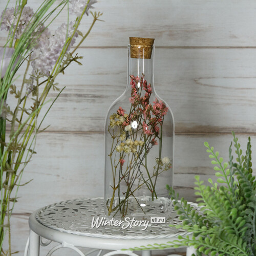 Декоративная бутылка Fleurs de Provence: Rose 17 см, стекло Kaemingk