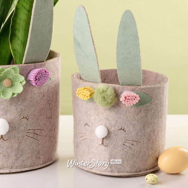 Набор декоративных кашпо из фетра Кролики 16-20 см, 2 шт Kaemingk