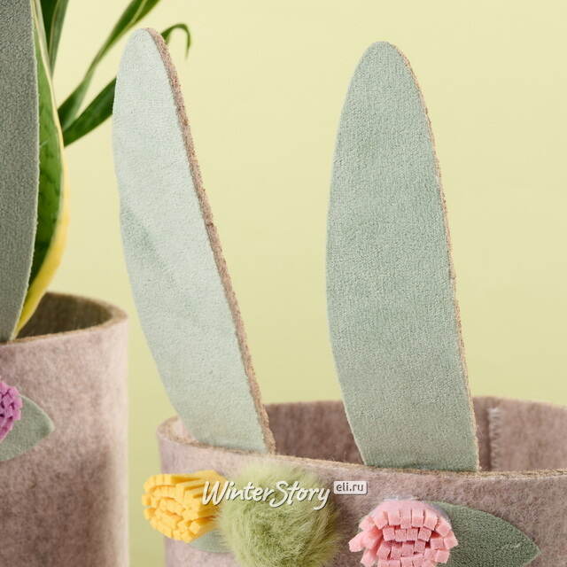 Набор декоративных кашпо из фетра Кролики 16-20 см, 2 шт Kaemingk