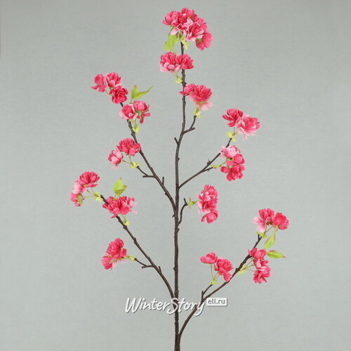 Искусственная ветка Цветущий Персик 100 см фуксия Kaemingk