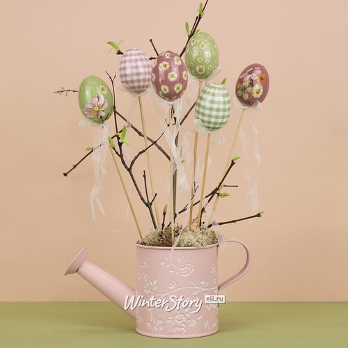 Пасхальные украшения Яйца на палочке Flower Easter 6 см, 6 шт Kaemingk