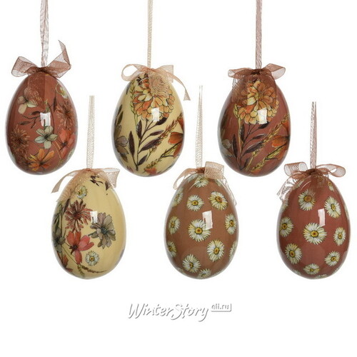 Пасхальные украшения Яйца Easter Etude 12 см, 6 шт, подвеска Kaemingk