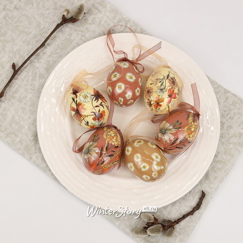 Пасхальные украшения Яйца Easter Etude 6 см, 6 шт, подвеска Kaemingk