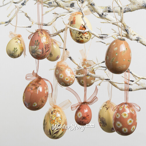 Пасхальные украшения Яйца Easter Etude 4-6 см, 12 шт, подвеска Kaemingk