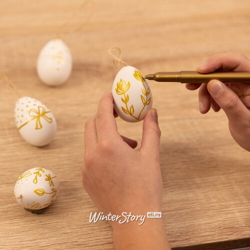 Пасхальные украшения Яйца для раскрашивания Easter Poetry 6 см, 4 шт, подвеска Kaemingk