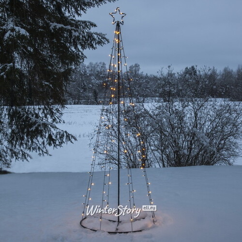 Светодиодная фигура Елка Tresor 2.1 м, 170 теплых белых LED ламп с мерцанием, IP44 Star Trading