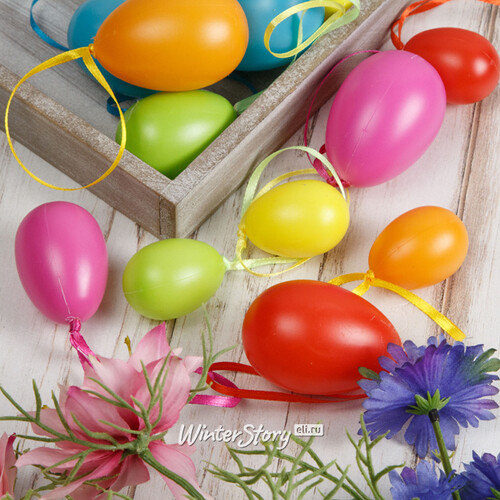 Пасхальные украшения Яйца Easter Carnaval 4-6 см, 12 шт, подвеска Kaemingk