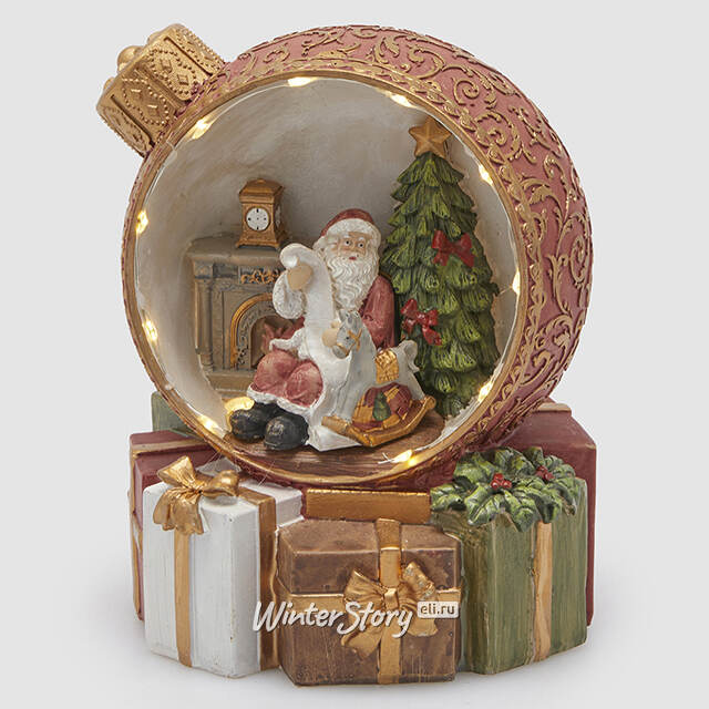 Светящаяся композиция Шар - Christmas at Santa 17 см, музыка EDG