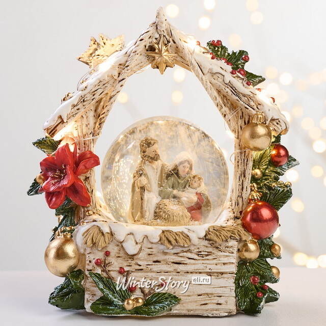 Снежный шар Рождественский Вертеп 15 см EDG